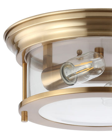Lauren 13.25" Metal/Glass LED Flush Mount - JONATHAN Y